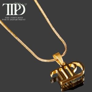 Taylor Swift Merch Gold TTPD Tortured Poets Department SS Necklace w/Bag & Box